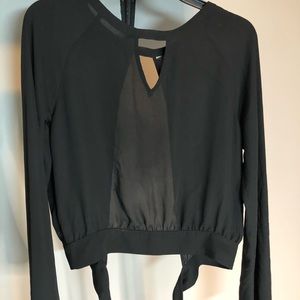 Cropped open back blouse